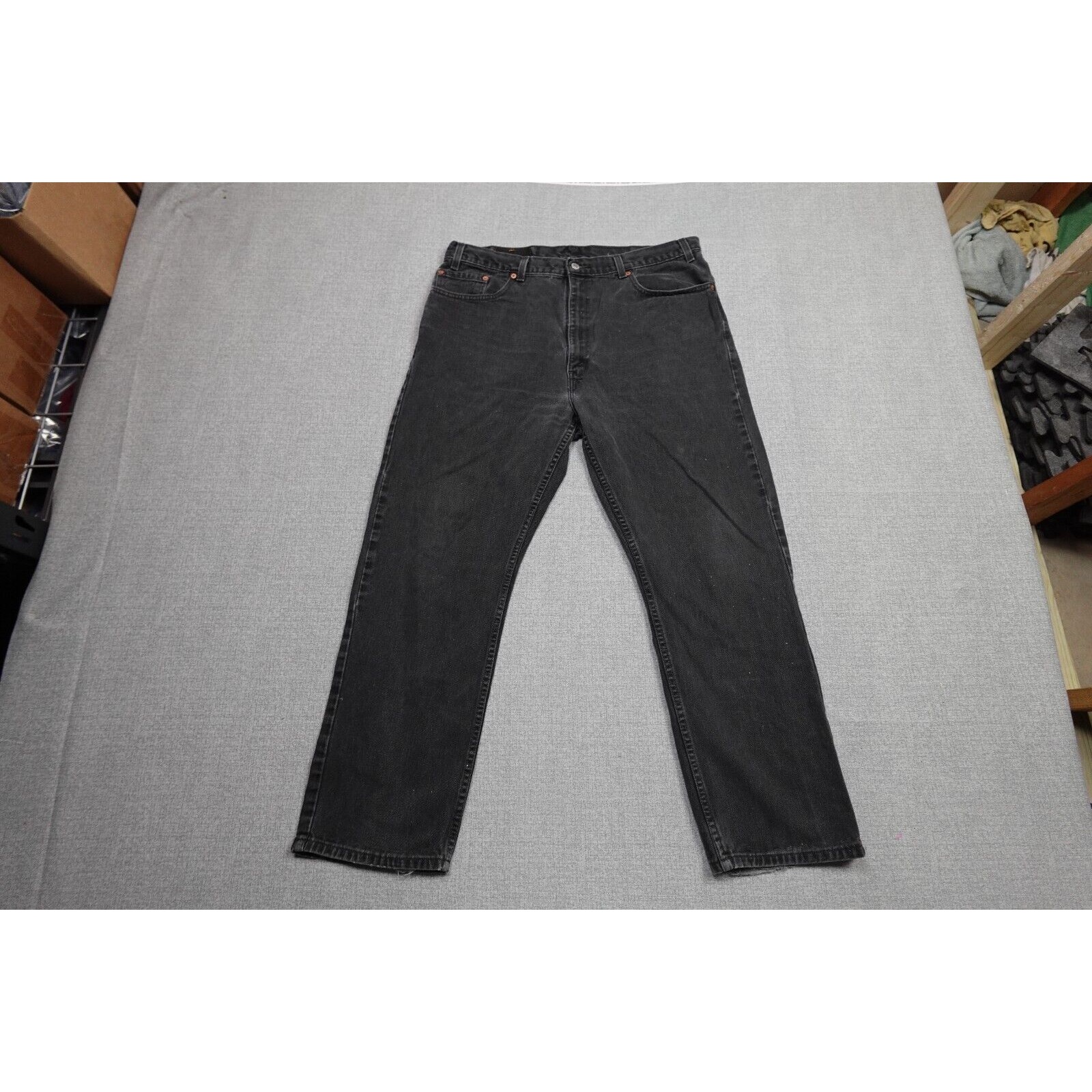 Vintage Levi's 505 Jeans Mens 40x30 Black Regular Fit Western Rancher Dark Denim